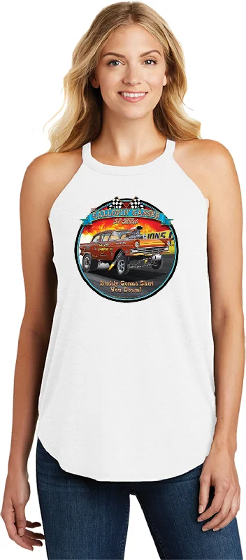Overstock Sale 1957 Ford Gasser Ladies Tri Rocker Tanktop