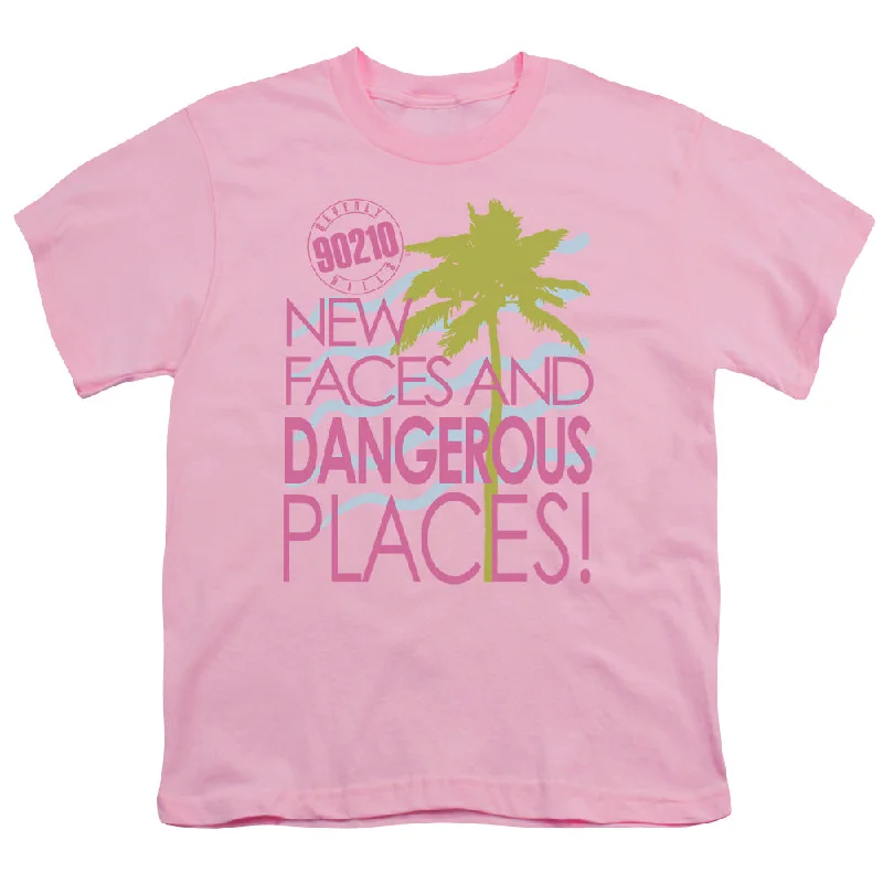 Fantastic Offers 90210 Kids T-Shirt New Faces and Dangerous Places Pink Tee