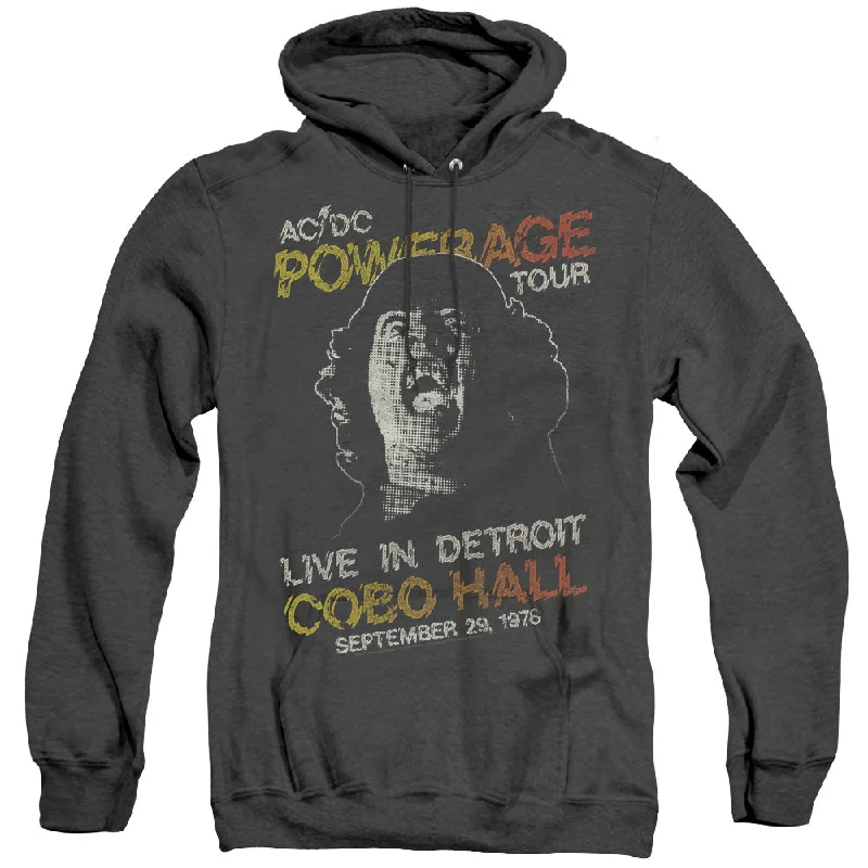 Mega Deal AC/DC 1976 Powerage Tour Live in Detroit Black Heather Hoodie
