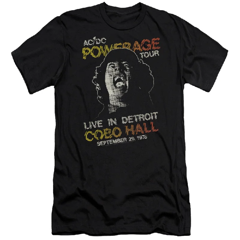 Limited Time Discount AC/DC 1976 Powerage Tour Live in Detroit Black Slim Fit T-shirt