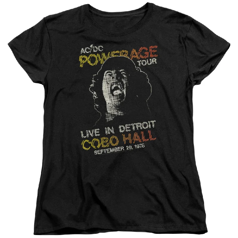 Deal Mania AC/DC 1976 Powerage Tour Live in Detroit Womens Shirt