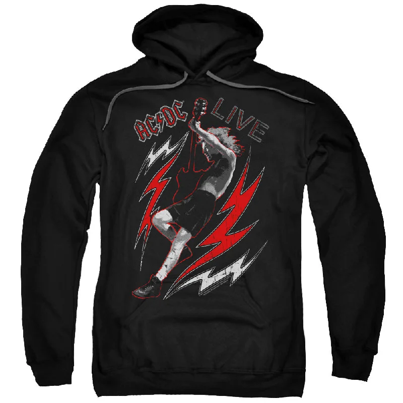 Huge Discounts AC/DC Angus Young Live Black Pullover Hoodie