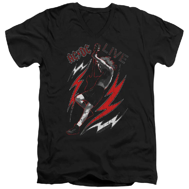 Daily Deals AC/DC Angus Young Live Black V-neck Shirt