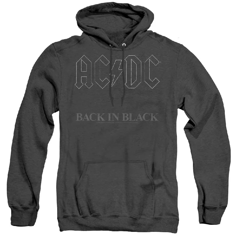 Amazing Deals AC/DC Back in Black Album Cover Black Heather Hoodie
