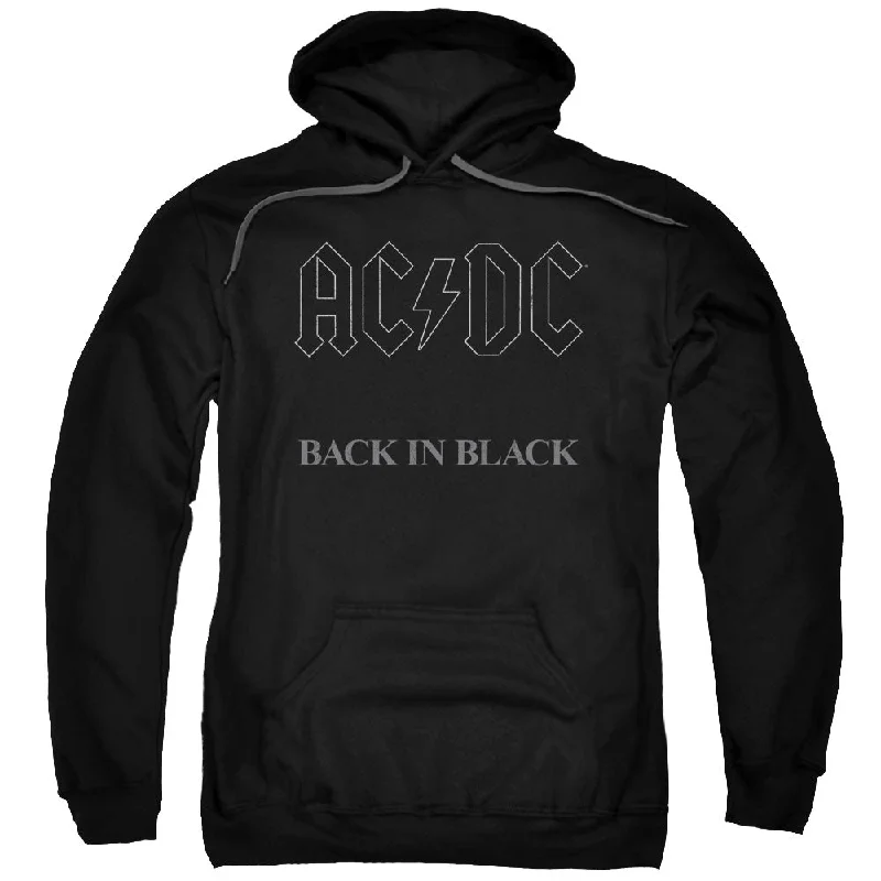 Bonus Savings AC/DC Back in Black Album Cover Black Pullover Hoodie