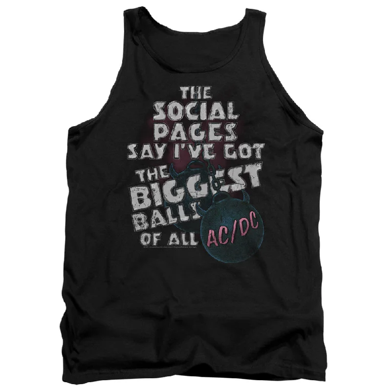 Massive Deals AC/DC Big Balls Song Lyrics Black Tank Top