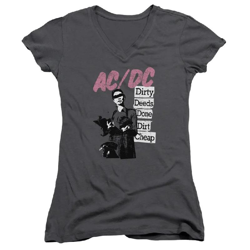 Discount Deals AC/DC Dirty Deeds Done Dirt Cheap Juniors V-neck Shirt