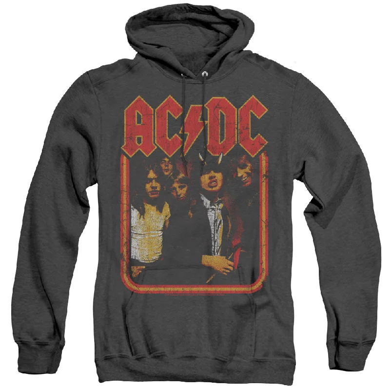Deal Dash AC/DC Distressed Group Photo Black Heather Hoodie