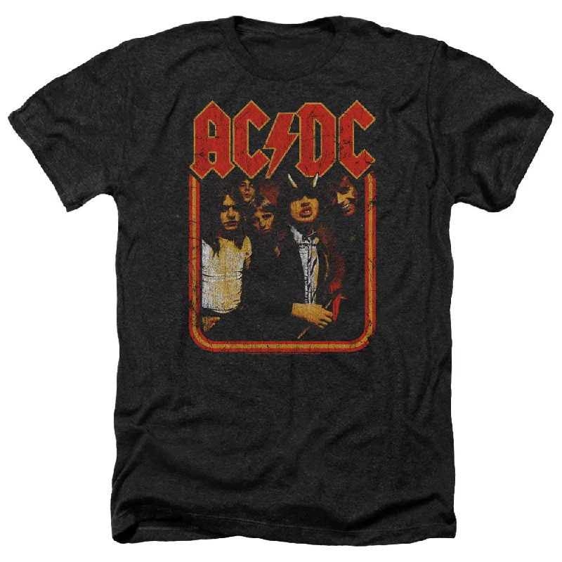 Don't Wait AC/DC Distressed Group Photo Black Heather T-shirt