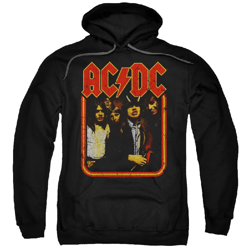 Crazy Deals AC/DC Distressed Group Photo Black Pullover Hoodie