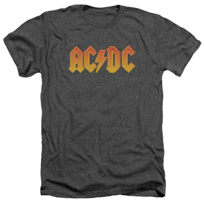 Don't Miss AC/DC Orange Gradient Logo Charcoal Heather T-shirt