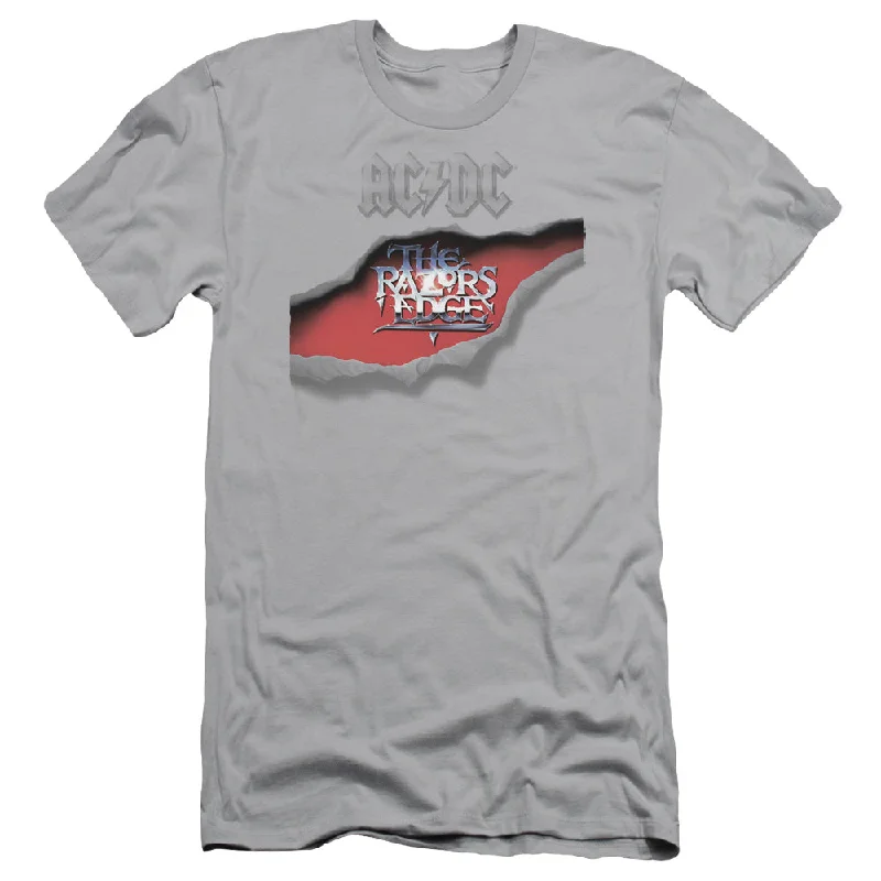 Mega Sale AC/DC The Razors Edge Album Silver Slim Fit T-shirt