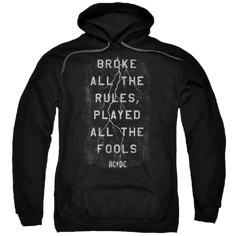 Instant Savings AC/DC Thunderstruck Song Lyrics Black Pullover Hoodie