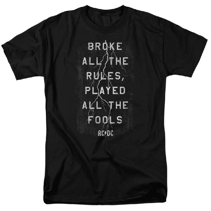 Year-End Sale AC/DC Thunderstruck Song Lyrics Black Tall T-shirt
