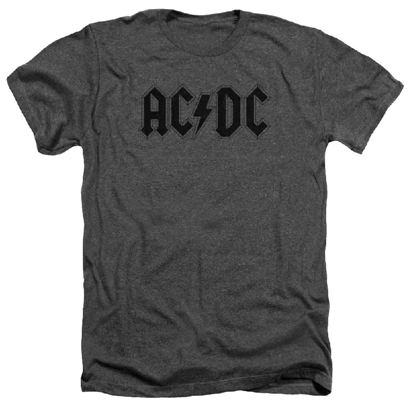 Incredible Offers AC/DC Vintage Logo Charcoal Heather T-shirt