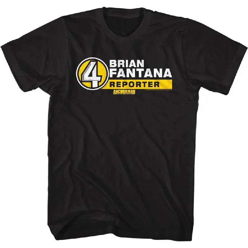 Instant Discount Anchorman T-Shirt Brian Fantana Reporter Black Tee