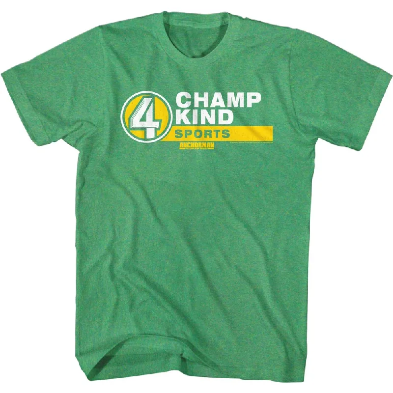 Now or Never Anchorman T-Shirt Champ Kind Sports Heather Kelly Tee