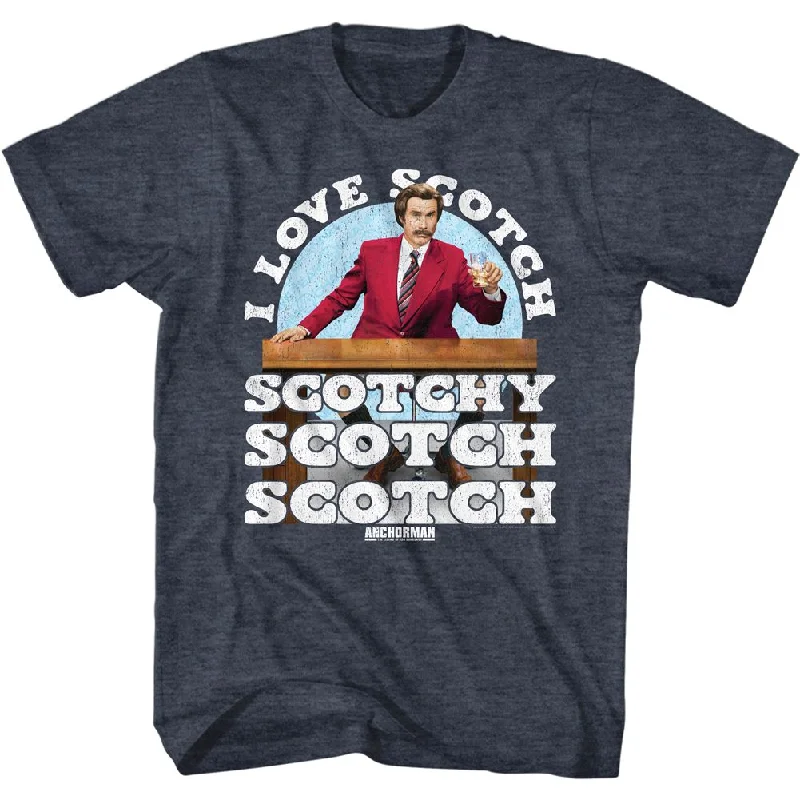 Quick Sale Anchorman T-Shirt I Love Scotch Heather Navy Tee