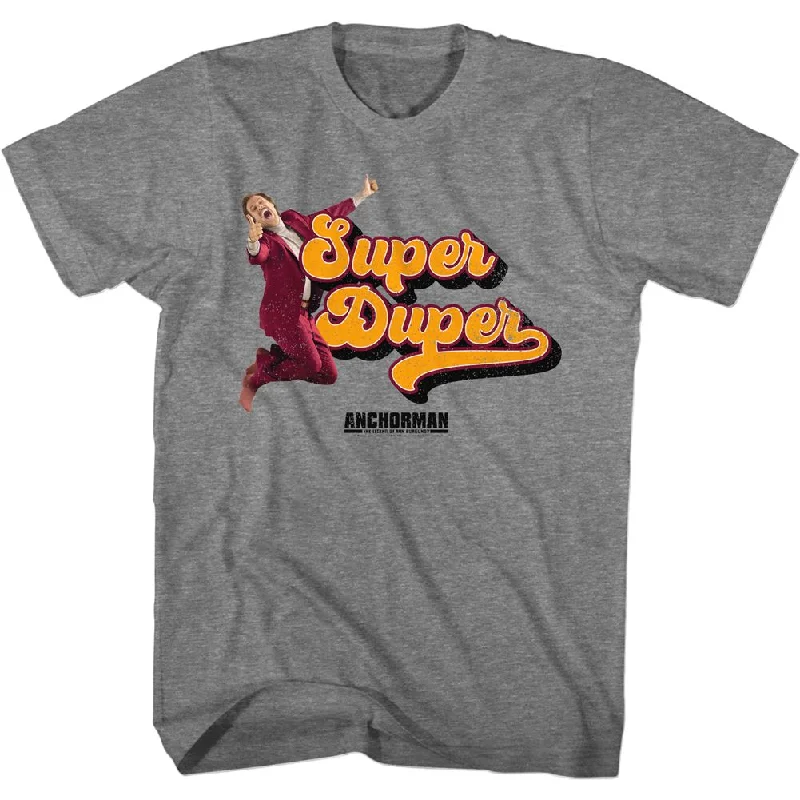 Stock Clearance Anchorman T-Shirt Ron Burgundy Super Duper Grey Tee