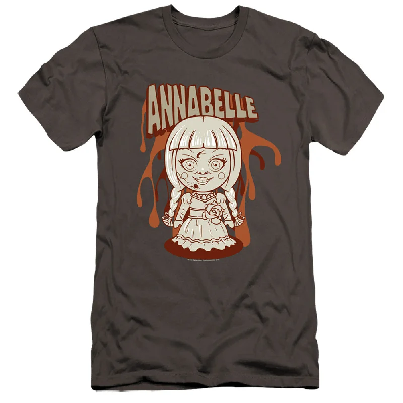 Savings Alert Annabelle Premium Canvas T-Shirt Cartoon Doll Charcoal Tee