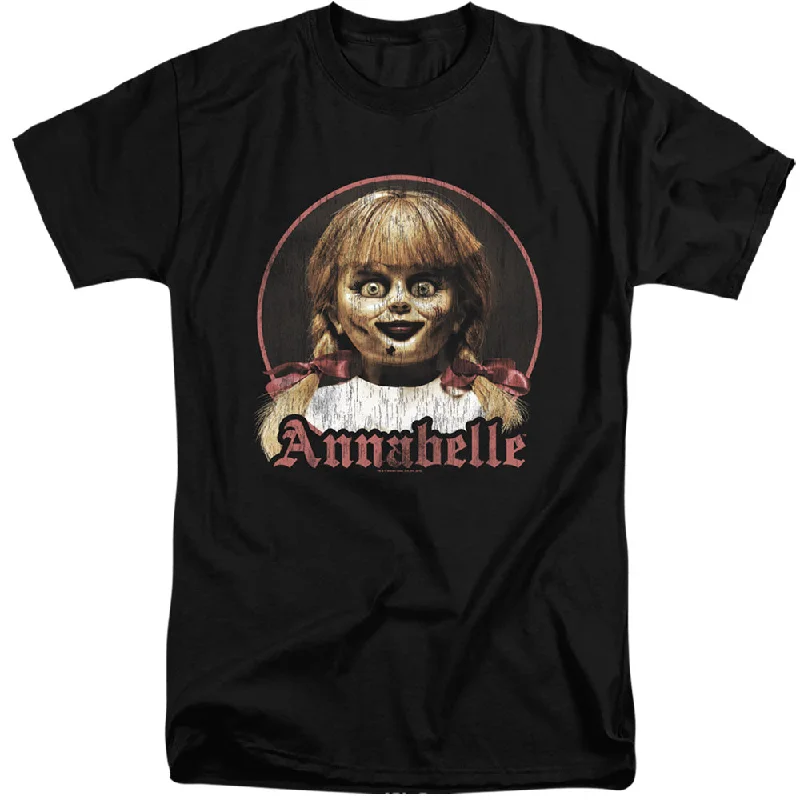 Closeout Annabelle Tall T-Shirt Vintage Doll Portrait Black Tee