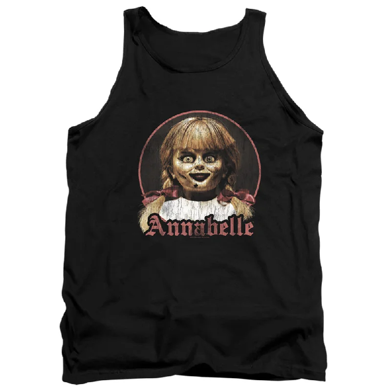 Discount Deals Annabelle Tanktop Vintage Doll Portrait Black Tank