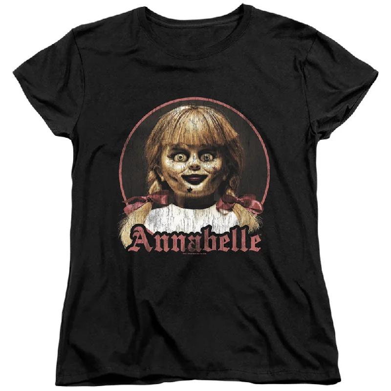 Early Access Annabelle Womens T-Shirt Vintage Doll Portrait Black Tee