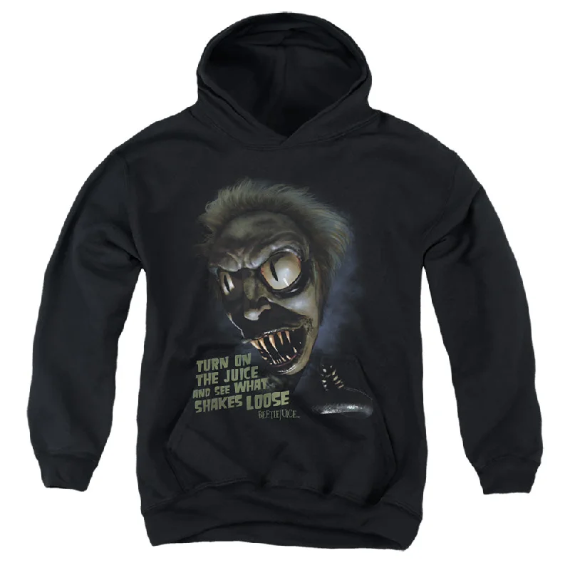 Steals and Deals Beetlejuice Kids Hoodie Turn on the Juice Black Hoody