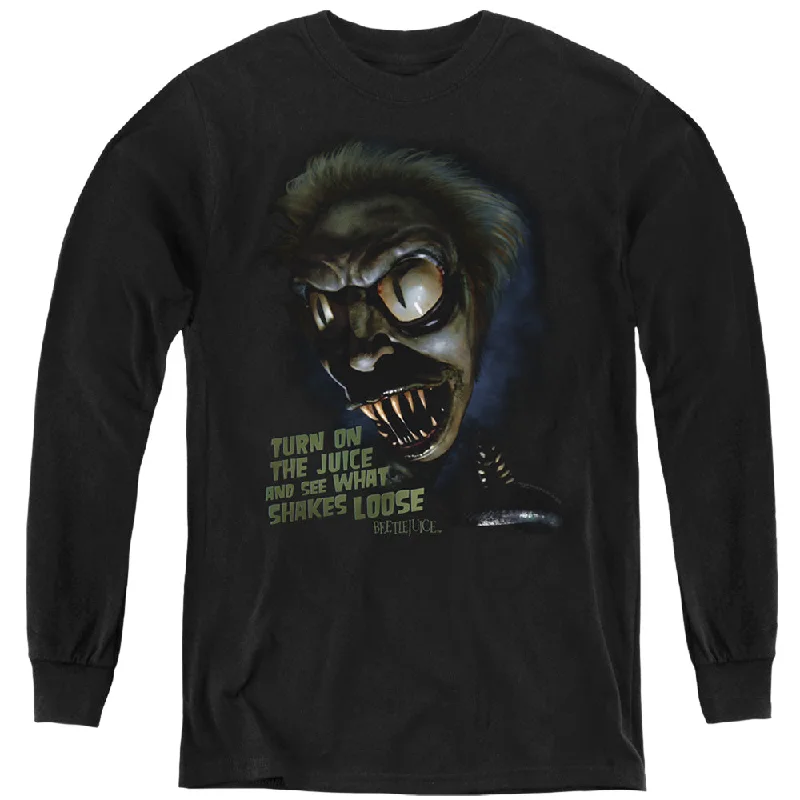 TIME-Limited Offer Beetlejuice Kids Long Sleeve Shirt Turn on the Juice Black Tee