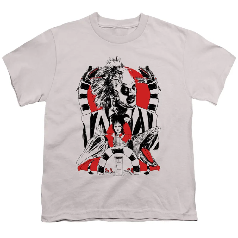 Unmissable Offer Beetlejuice Kids T-Shirt Collage Silver Tee