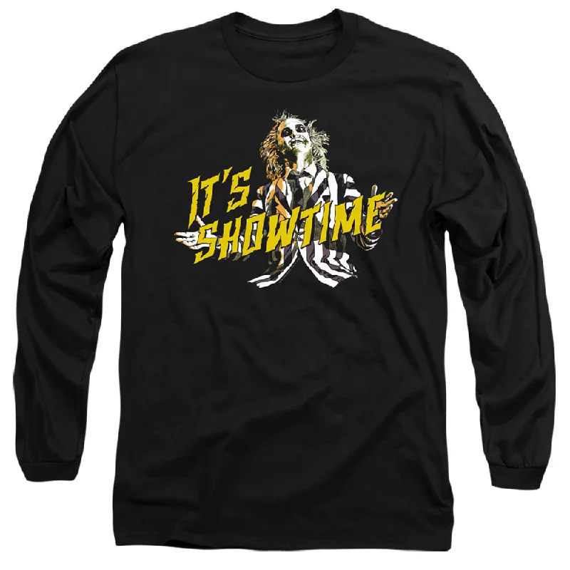Special Buy Beetlejuice Long Sleeve T-Shirt Its Showtime Black Tee