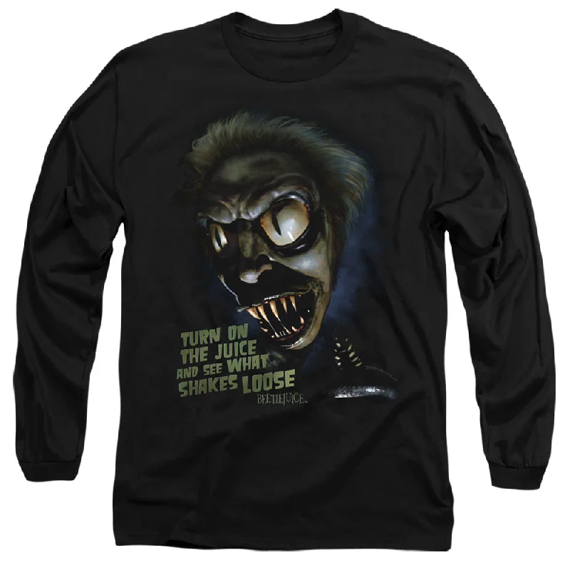 Price Rollback Beetlejuice Long Sleeve T-Shirt Turn on the Juice Black Tee