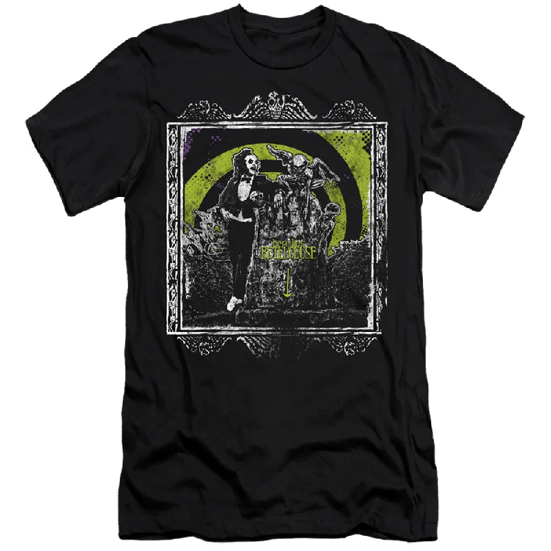 Great Bargains Beetlejuice Premium Canvas T-Shirt Here Lies Betelgeuse Black Tee