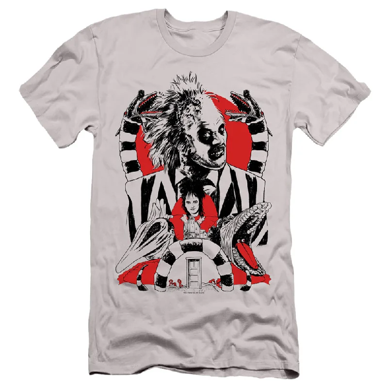 The Best Prices Beetlejuice Slim Fit T-Shirt Collage Silver Tee