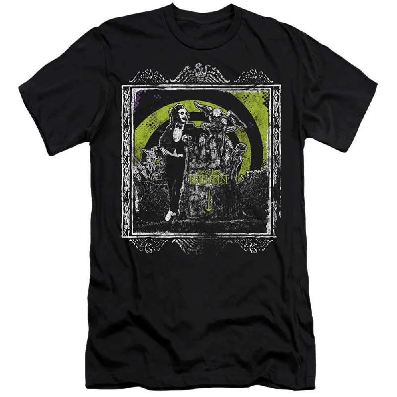 Final Sale Beetlejuice Slim Fit T-Shirt Here Lies Betelgeuse Black Tee