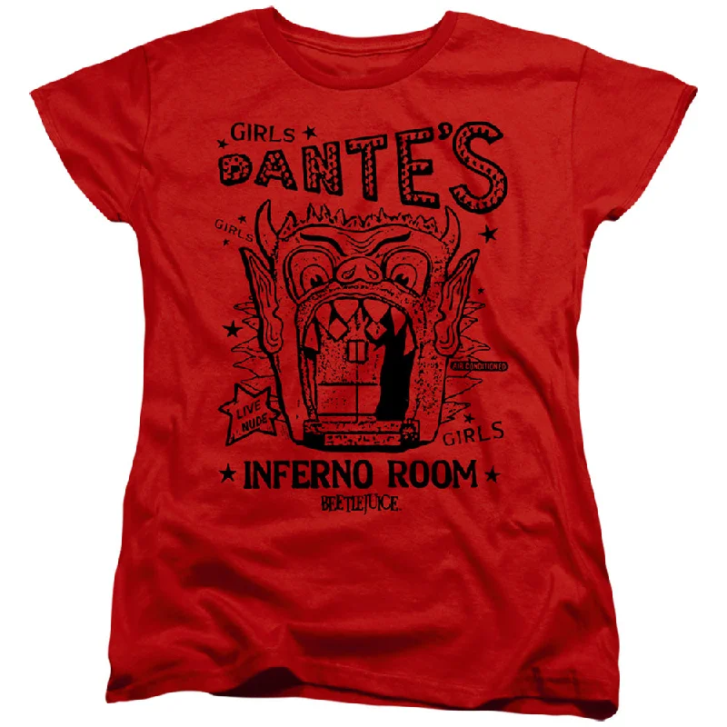 Clearance Items Beetlejuice Womens T-Shirt Dantes Inferno Room Red Tee