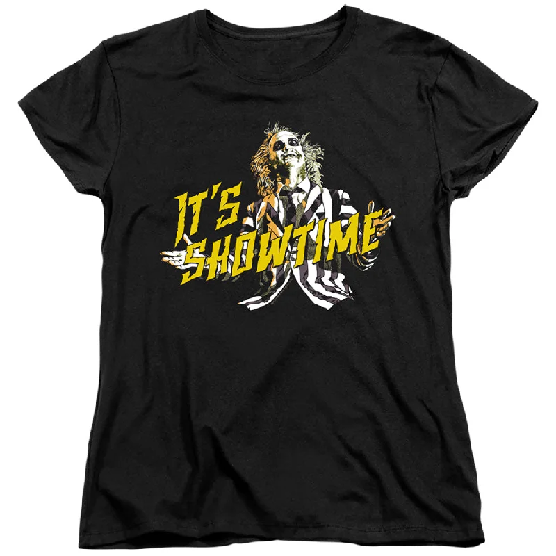 Inventory Reduction Beetlejuice Womens T-Shirt Its Showtime Black Tee