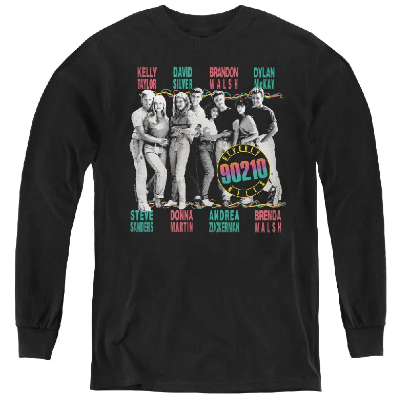 Flash Sale Beverly Hills 90210 Kids Long Sleeve Shirt Cast with Names Black Tee