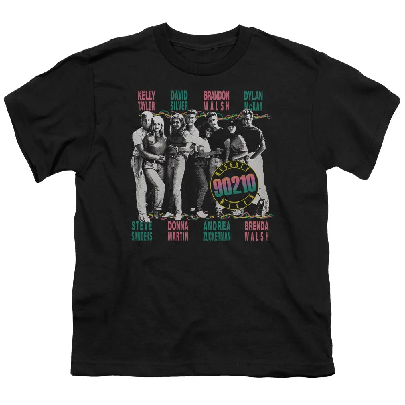 Weekend Deal Beverly Hills 90210 Kids T-Shirt Cast with Names Black Tee