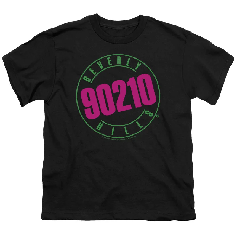 Huge Discounts Beverly Hills 90210 Kids T-Shirt Neon Logo Black Tee