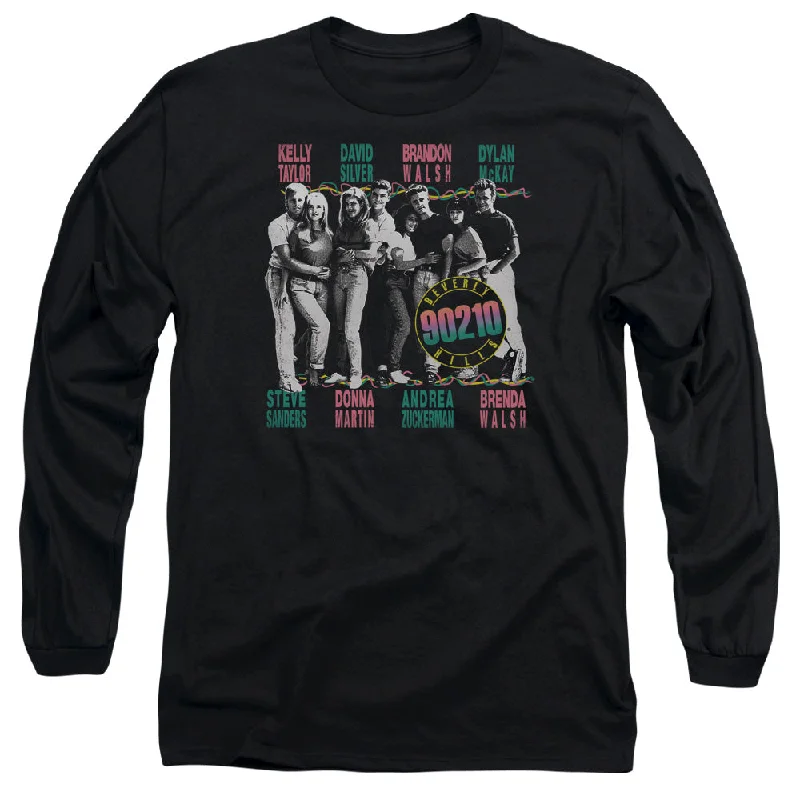 Today’s Deal Beverly Hills 90210 Long Sleeve T-Shirt Cast with Names Black Tee