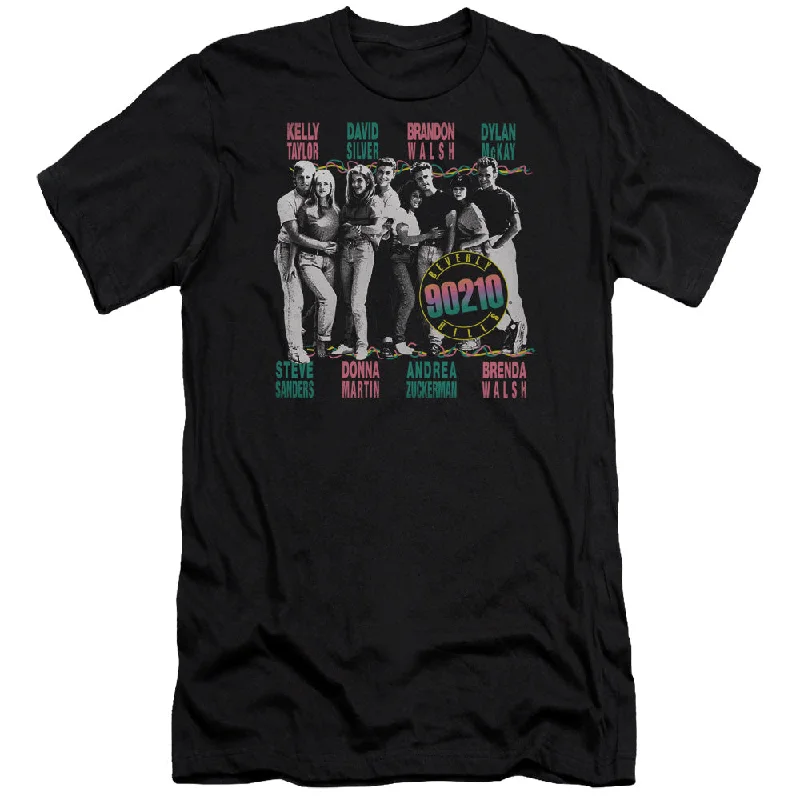 Year-End Sale Beverly Hills 90210 Premium Canvas T-Shirt Cast with Names Black Tee