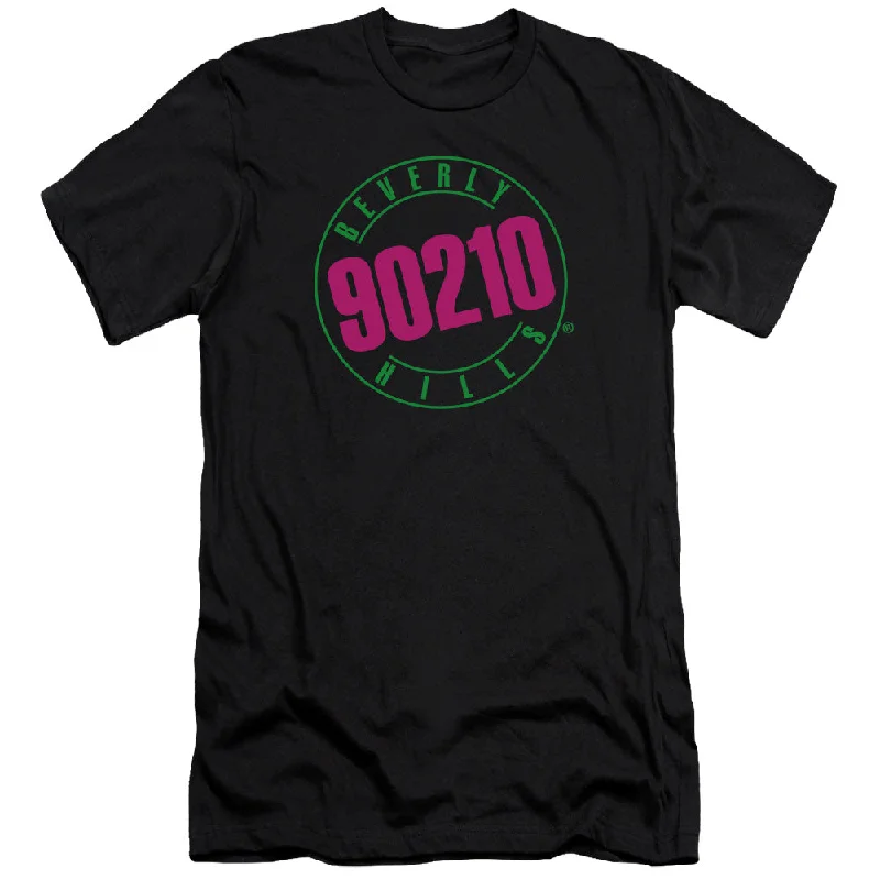Early Access Beverly Hills 90210 Premium Canvas T-Shirt Neon Logo Black Tee