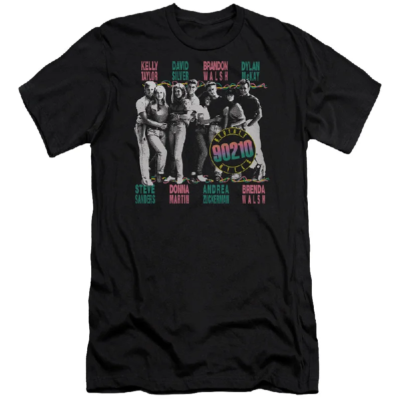 Value Deals Beverly Hills 90210 Slim Fit T-Shirt Cast with Names Black Tee