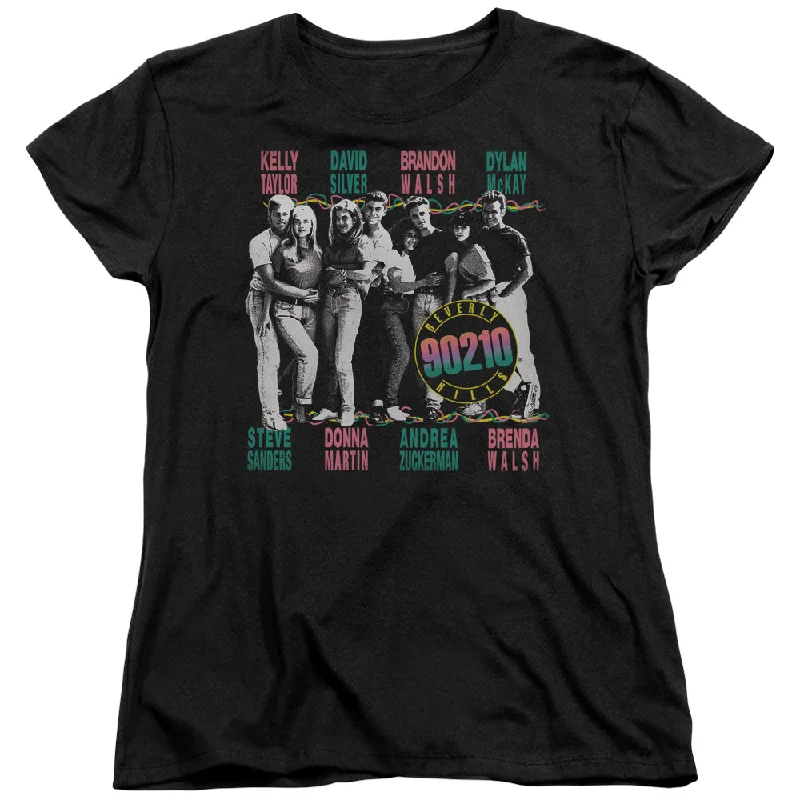 Limited Time Offer Beverly Hills 90210 Womens T-Shirt Cast with Names Black Tee