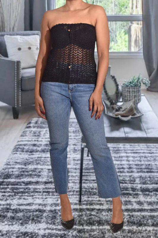 Buy Now Black Crochet Top