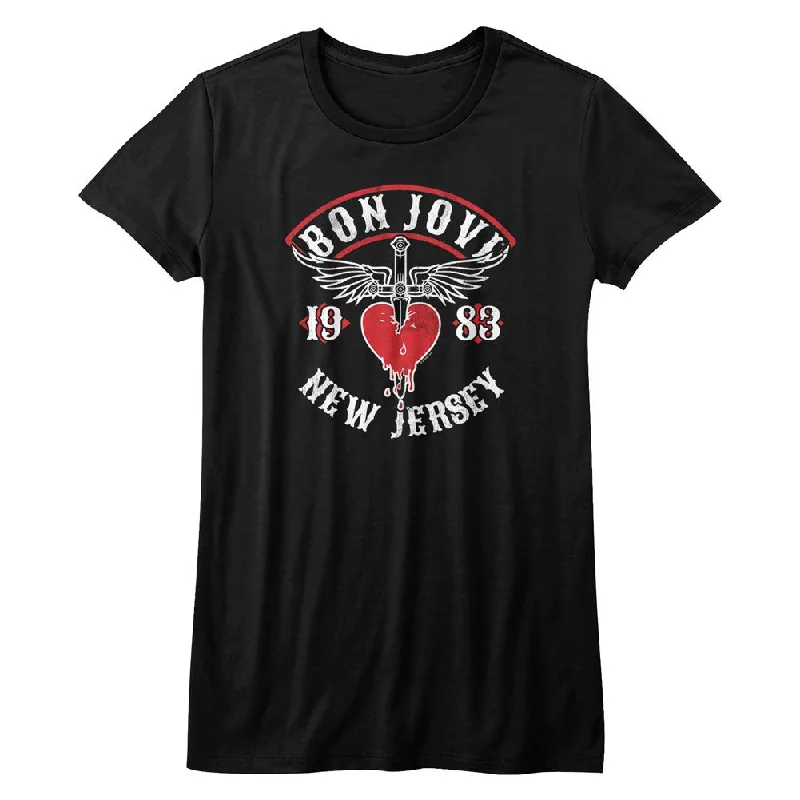Weekend Special Bon Jovi 1983 New Jersey Ladies Black T-shirt