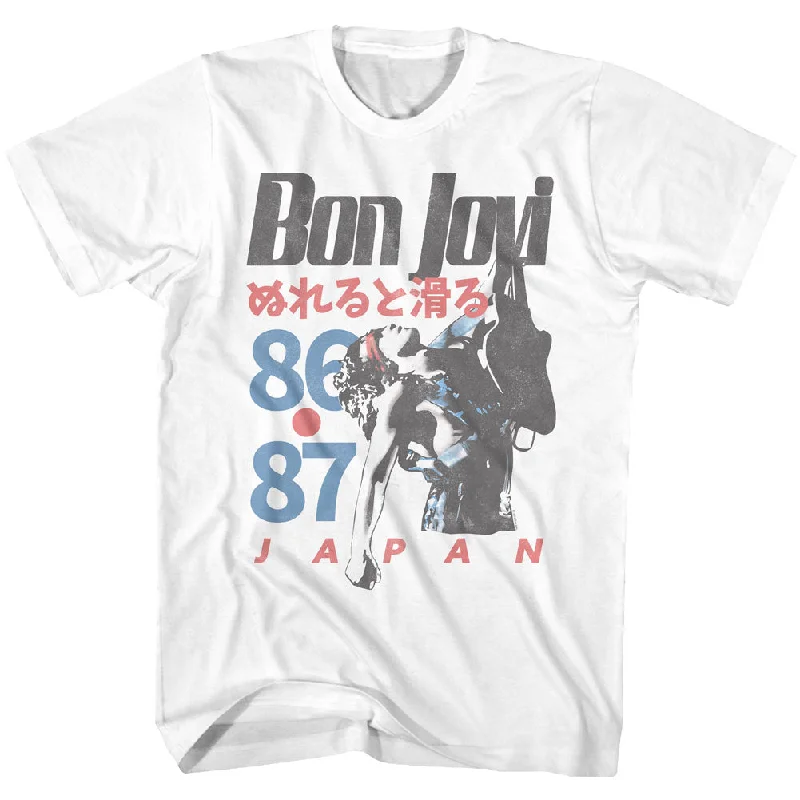 Hurry In Bon Jovi 1986 Japan Tour White T-shirt