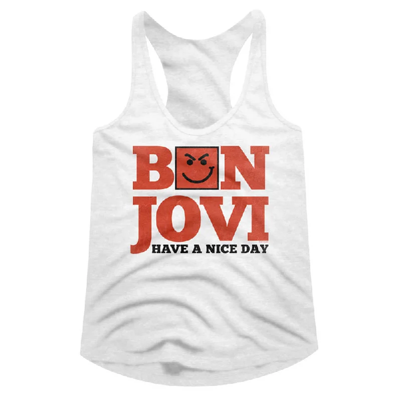 Hot Deal Bon Jovi Ladies Racerback Tanktop Have a Nice Day Tank