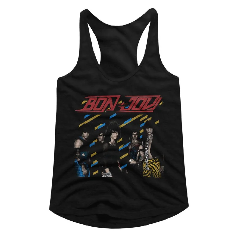 Price Rollback Bon Jovi Ladies Racerback Tanktop Retro Group Pose Tank